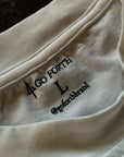 White Printed Neck Tag | Luxury Shirt For Grapplers | Essentials Shirt | Go Forth