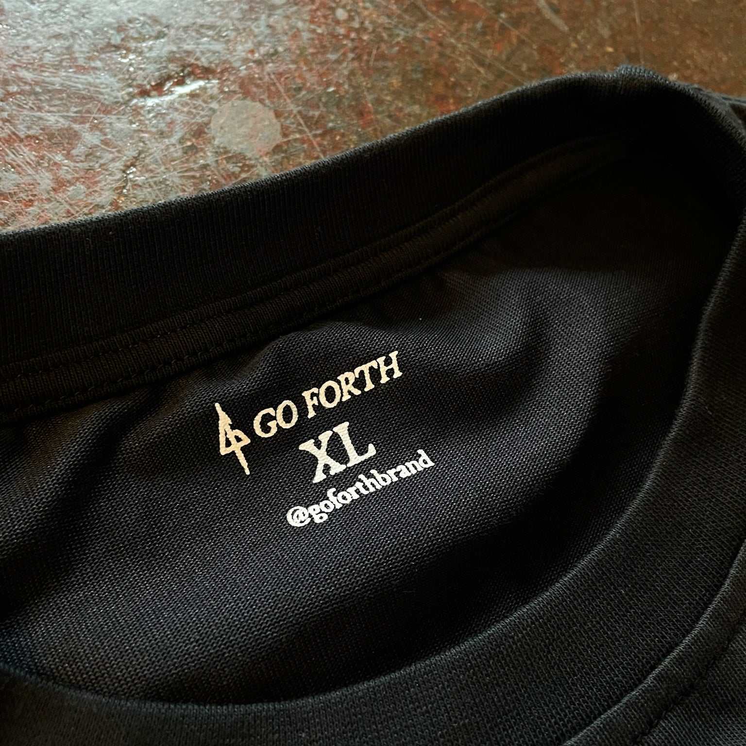 Black Printed Neck Tag | Luxury Shirt For Grapplers | Essentials Shirt | Go Forth